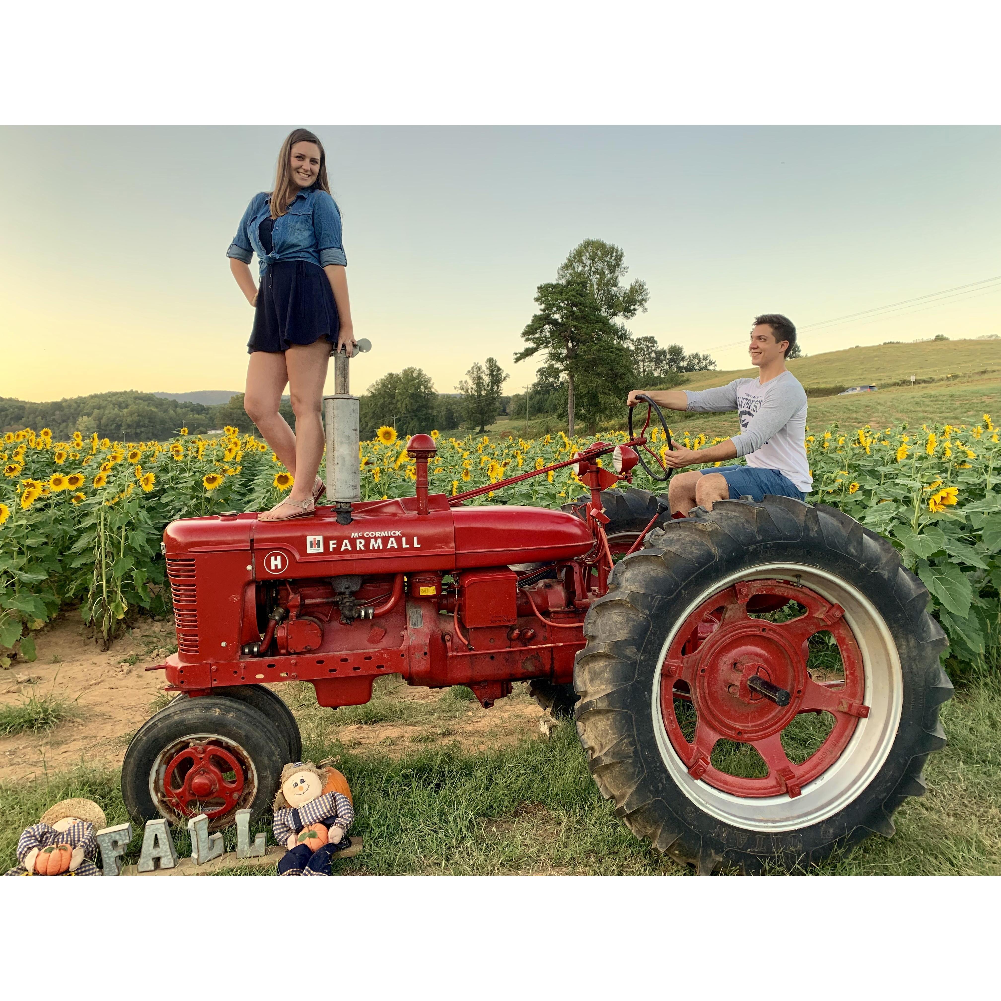 Fall 2019- a very full day! We visited a friend at the Georgia Aquarium, went apple picking (again!), then found this sunflower field that we just HAD to stop for!