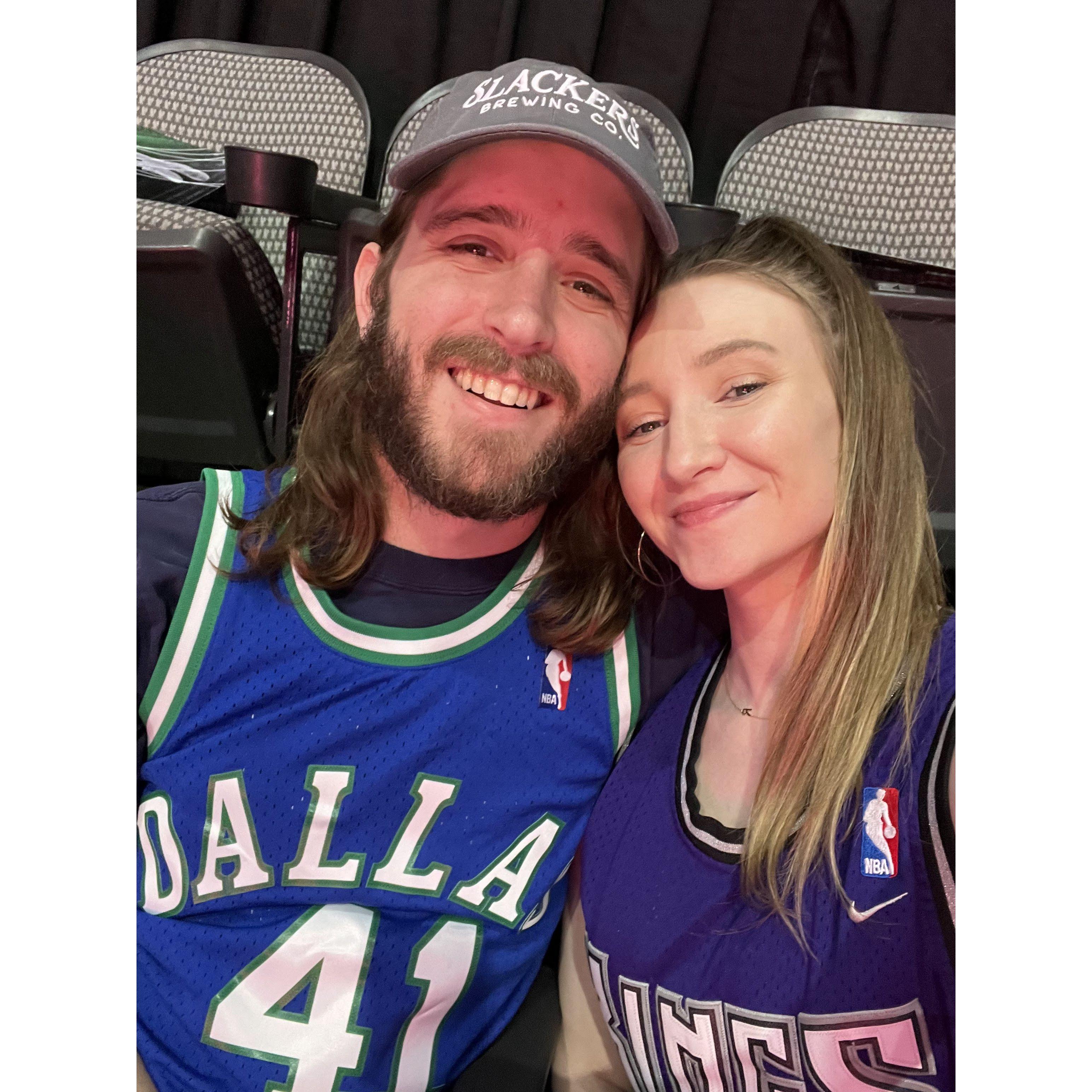 We have made a tradition of going to Mavs games when the Kings come to town. Ryan is 2-0 so far.