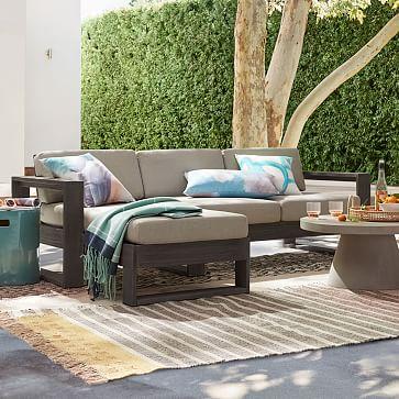 Portside Outdoor 2-Piece Sectional - Weathered Cafe - Right Chaise, Left Sofa