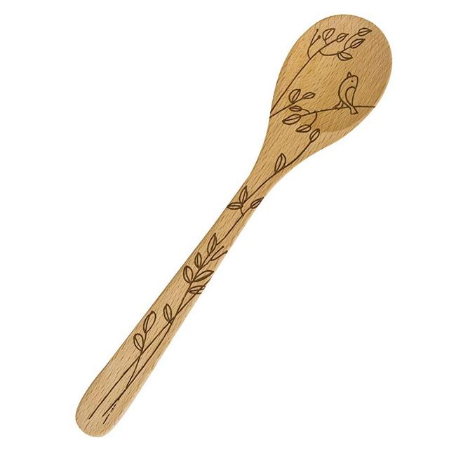 Talisman Designs Laser Etched Nature Design Beechwood Mixing Spoon