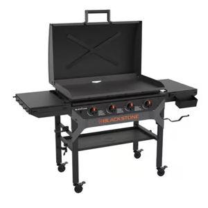 Blackstone Iron Forged 4 Burner Liquid Propane Outdoor Griddle with Hood Black