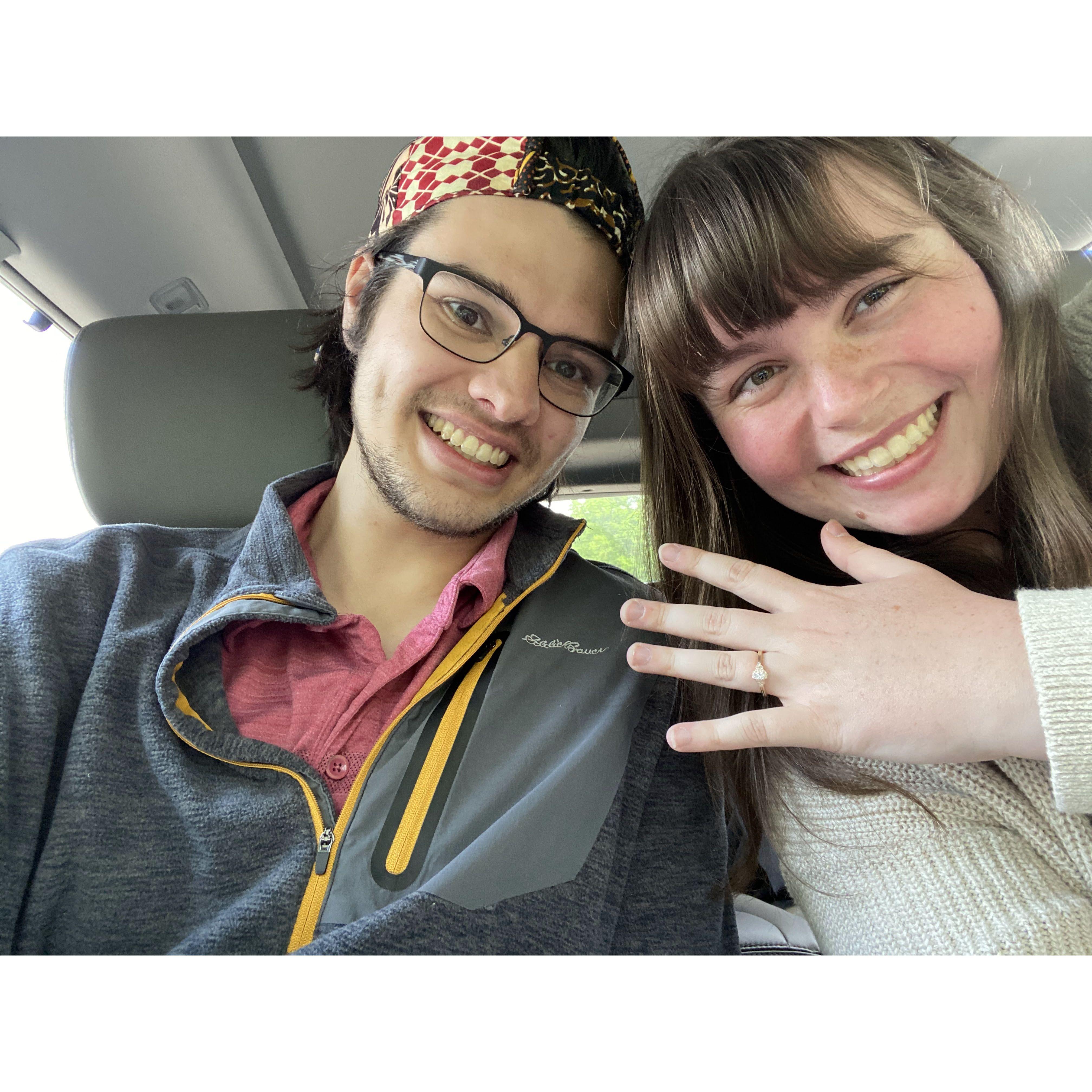 Our first picture as an engaged couple!