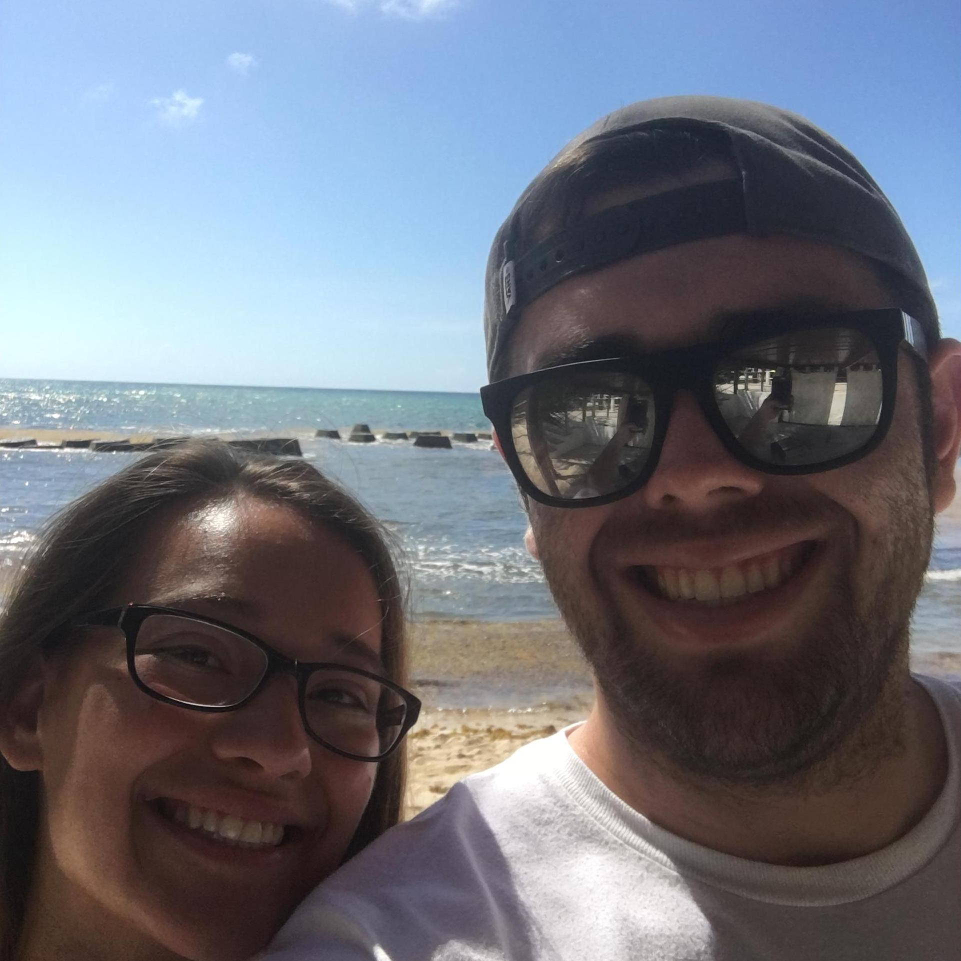 Walking the beach in Mexico on one of our first trips out of the country together. Looking back, this was such a big step in our relationship, and I am so thankful for every moment.