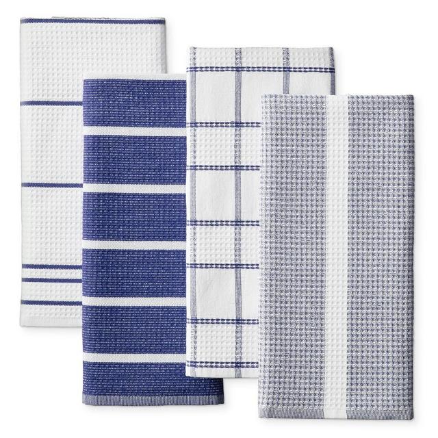 Super Absorbent Waffle Weave Multi-Pack Towels, Bright Blue