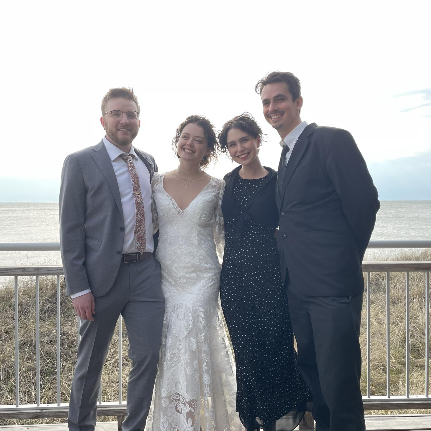 Friends Matt & Jenna at their wedding, April 2022