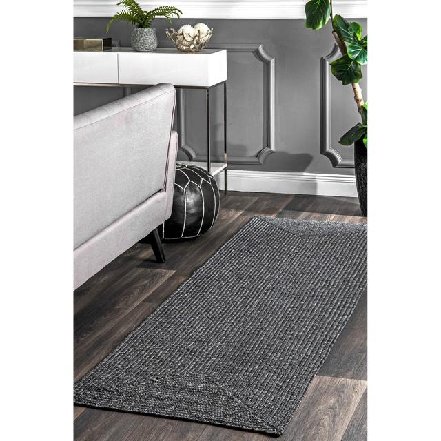 nuLOOM Lefebvre Braided Indoor/Outdoor Runner Rug, 2' 6 x 8', Charcoal