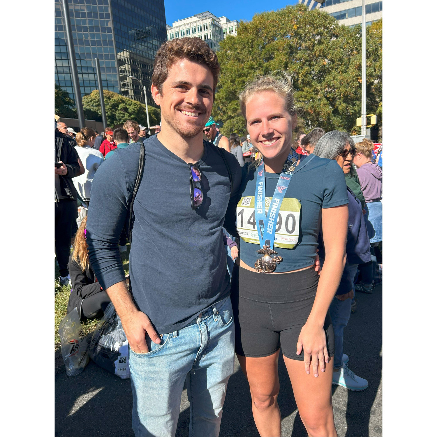 Anthony came out to support Stacey's run in the Marine Corps Marathon.