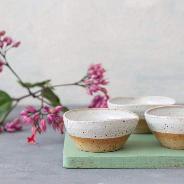 White Nesting bowls set of 3, Ceramic...