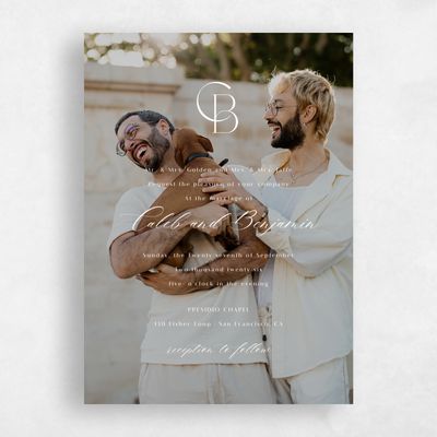 White Standard Wedding Invitation - Kenai Photo