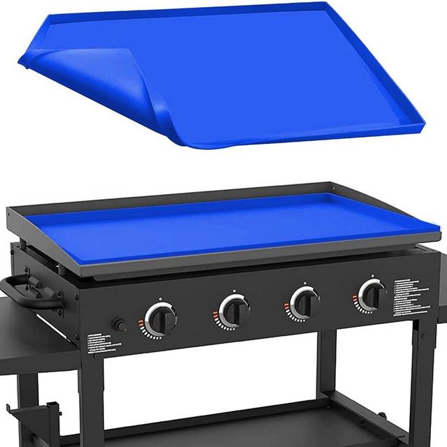 36" Silicone Griddle Mat for Blackstone 36 Inch Grill, Heavy Duty Food Grade Silicone Griddle Cover, Protect Your Grill from Dirt & Rust All Year Round (Blue)