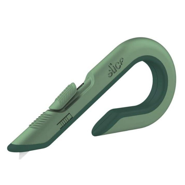 Slice Box Cutter, Heavy Duty Utility Knife, Safe Ceramic Blade Lasting 11x Longer than Metal, Sage, 1 Pack