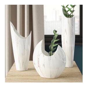 Mercury Row® Pyron 3 Piece Ceramic Table Vase Set