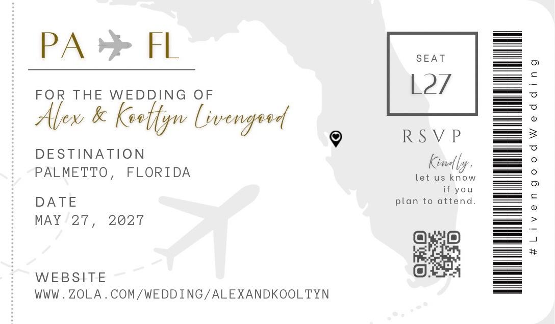The Wedding Website of Alex Recupero and Kooltyn Livengood