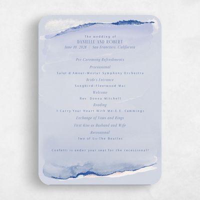 Blue Rounded Wedding Program - Balla