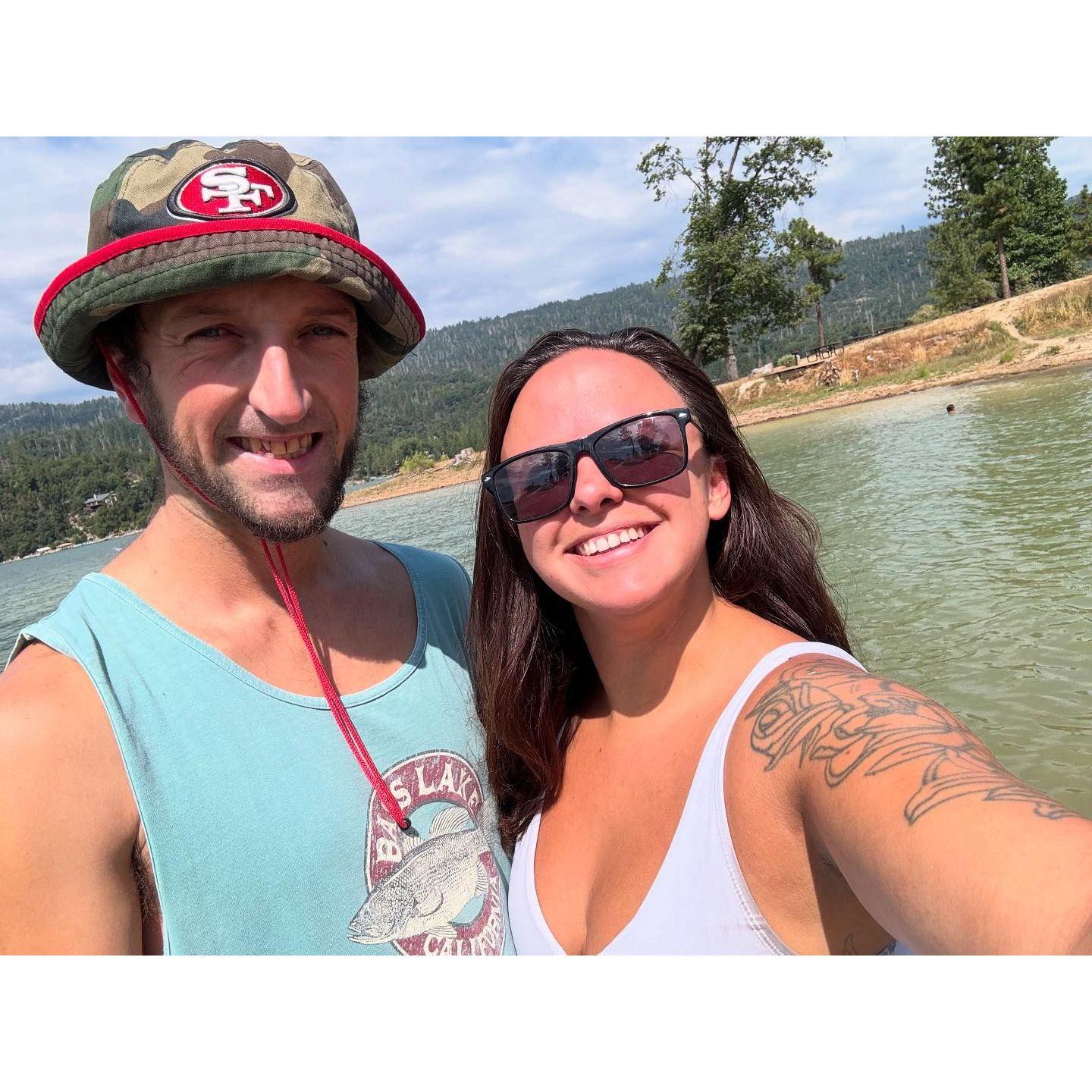 Our first picture in Bass Lake, Ana was completely clueless that she was getting engaged on this trip!
