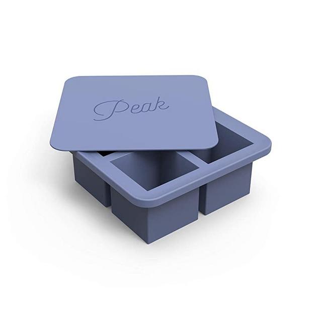 W&P Peak Silicone Extra Large Cube Ice Tray w/ Protective Lid | Blue Peak | Easy to Remove Ice Cubes | Food Grade Premium Silicone | Dishwasher Safe, BPA Free