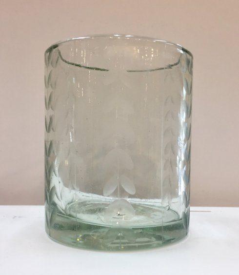 Herring Bone Double Old Fashioned Glass