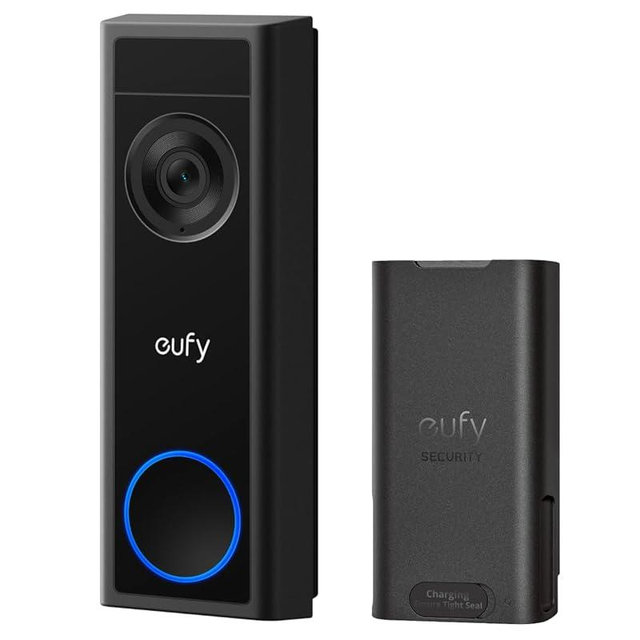 eufy Security Video Doorbell Camera C31,Extra Rechargeable Battery Pack,2K FHD,Dual Power Options,Live Video Call,24/7 Recording,Human and Motion Detection,HomeBase S380 Compatible,No Monthly Fee