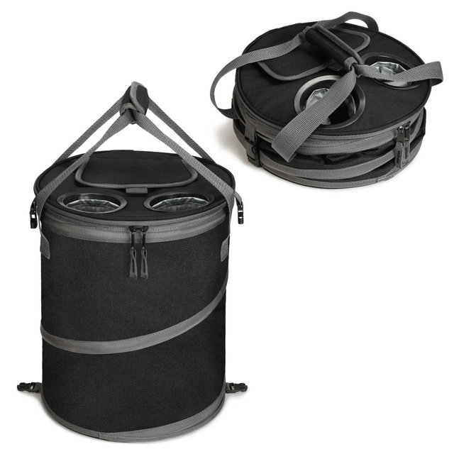 Tirrinia 38L Large Pop-Up Cooler Bag, Insulated Collapsible Coolers with Flat Drink Table, Lightweight Ice Round Cooler for Camping Essentials
