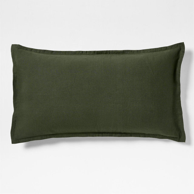 Aire Natural EUROPEAN FLAX ™-Certified Linen Ficus Green King Bed Pillow Sham