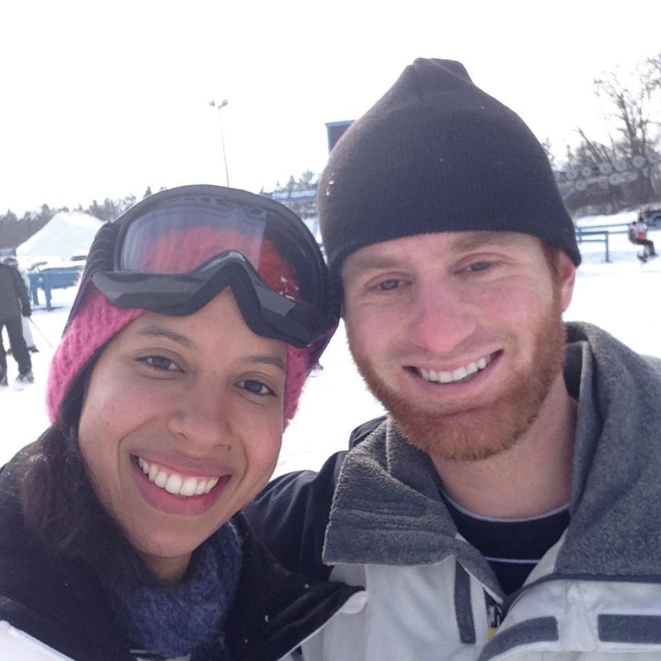 Skiing in Minnesota during our first Christmas Trip together