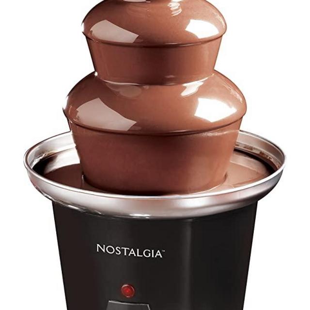 Nostalgia 24-Ounce Chocolate Fondue Fountain, 1.5-Pound Capacity, Easy To Assemble 3 Tiers, Perfect For Nacho Cheese, BBQ Sauce, Ranch, Liqueuers, Black