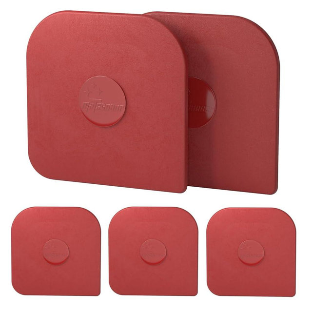 Pan Scraper, 5 Pcs Pot Scraper Plastic, Pot Scraper Non Scratch for Cast Iron, Pot and Pan Cleaning, Sturdy Scraper Kitchen Tool, Red