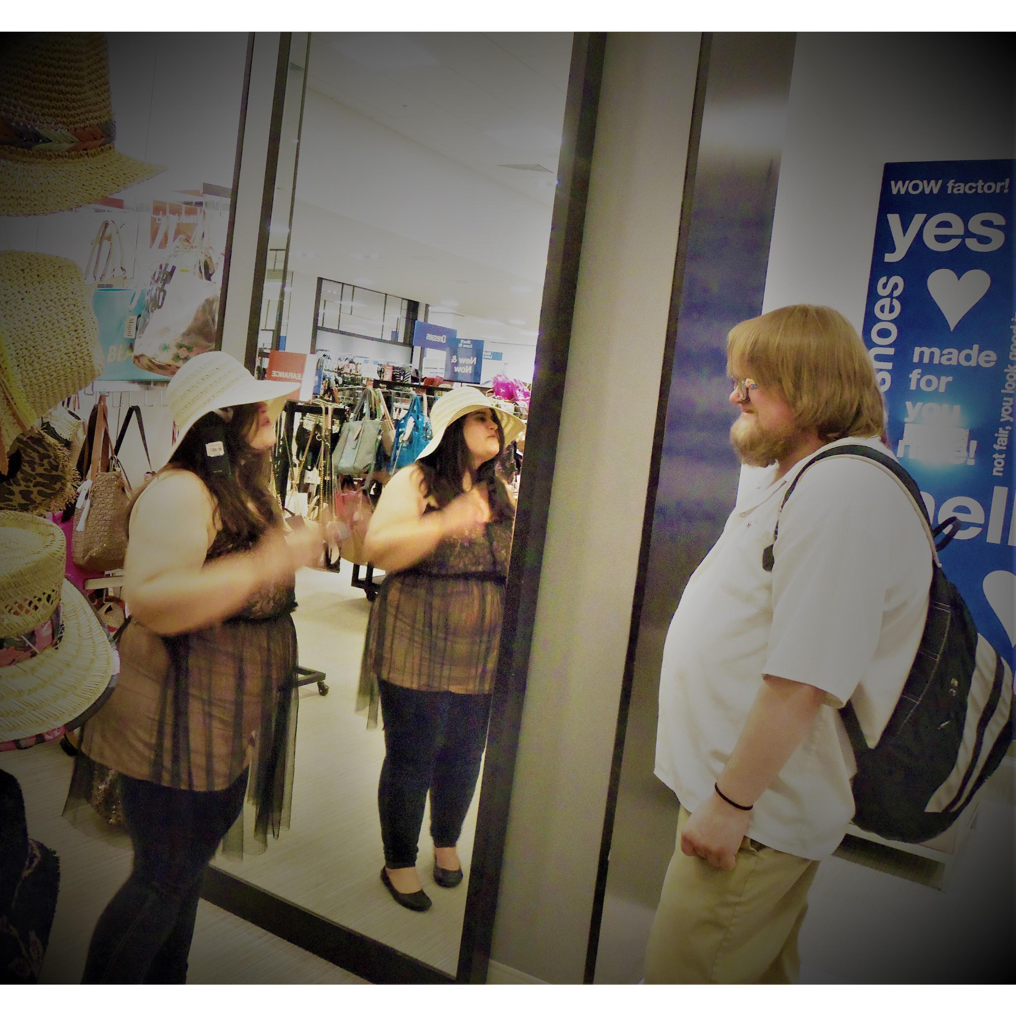 walking around the local mall in utah having fun