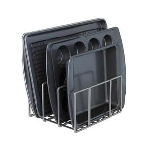 Seville Classics - Seville Kitchen Cabinet and Counter Top Cutting Board Organizer Silver
