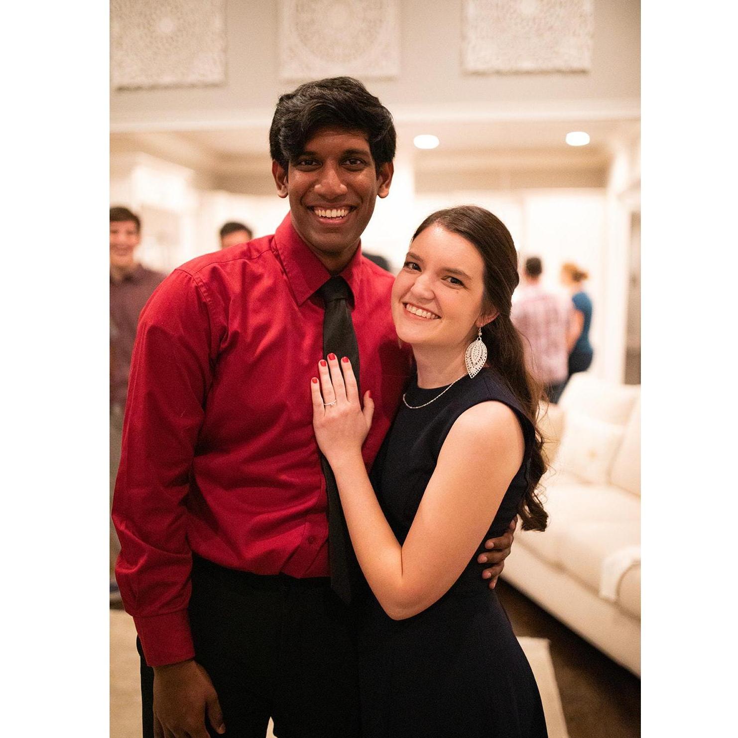 All smiles because we're officially engaged, not just mentally engaged!