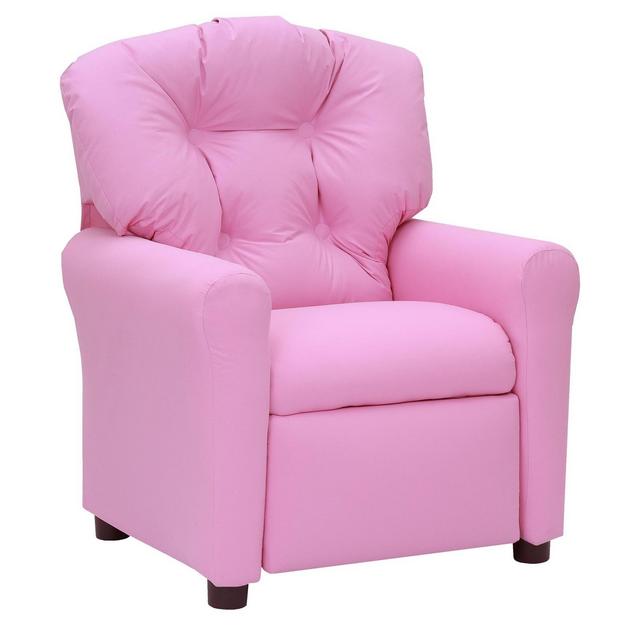 Kids' Traditional Recliner Chair Pink - The Crew Furniture