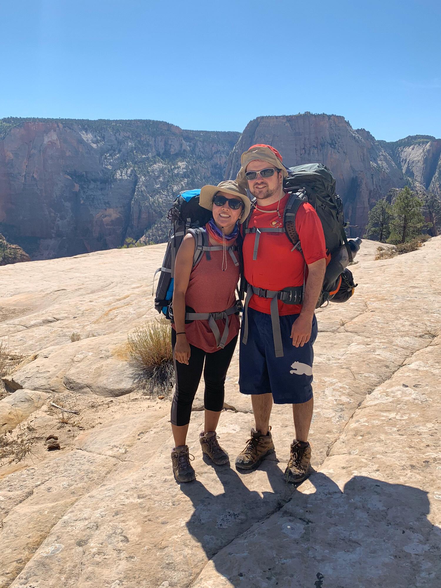 Zion National Park- day 3 of camping & hiking out in the wilderness. We were equally amazed that Ayoung AND the relationship made it out alive after yet another one of these trips, September, 2019.