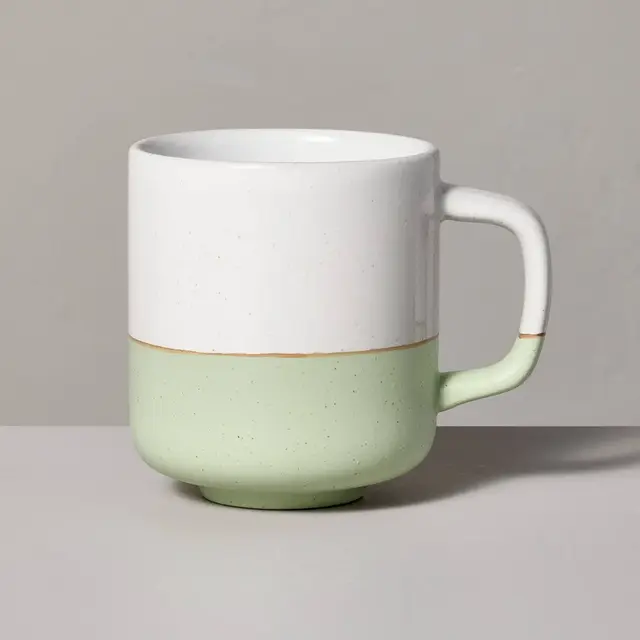 13oz Dipped Stoneware Mug Green/White - Hearth & Hand™ with Magnolia