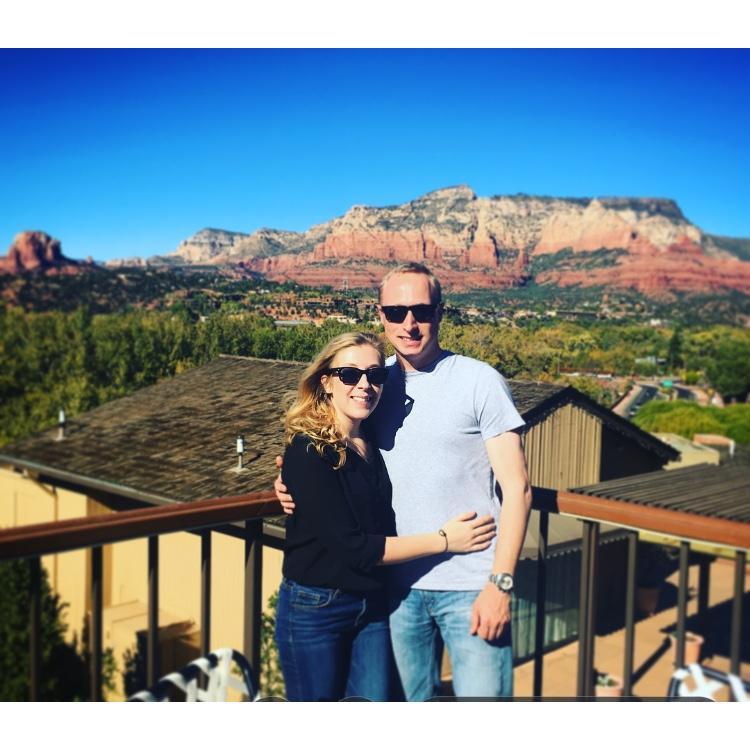 Sedona, AZ at The Hudson restaurant. The best view in Sedona with amazing food and wine!