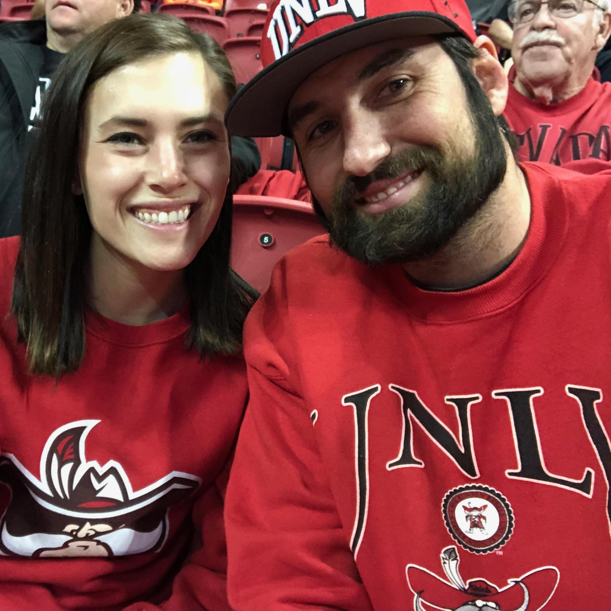 Watching Runnin' Rebel basketball on one of the nights Jake didn't have to work! 2018