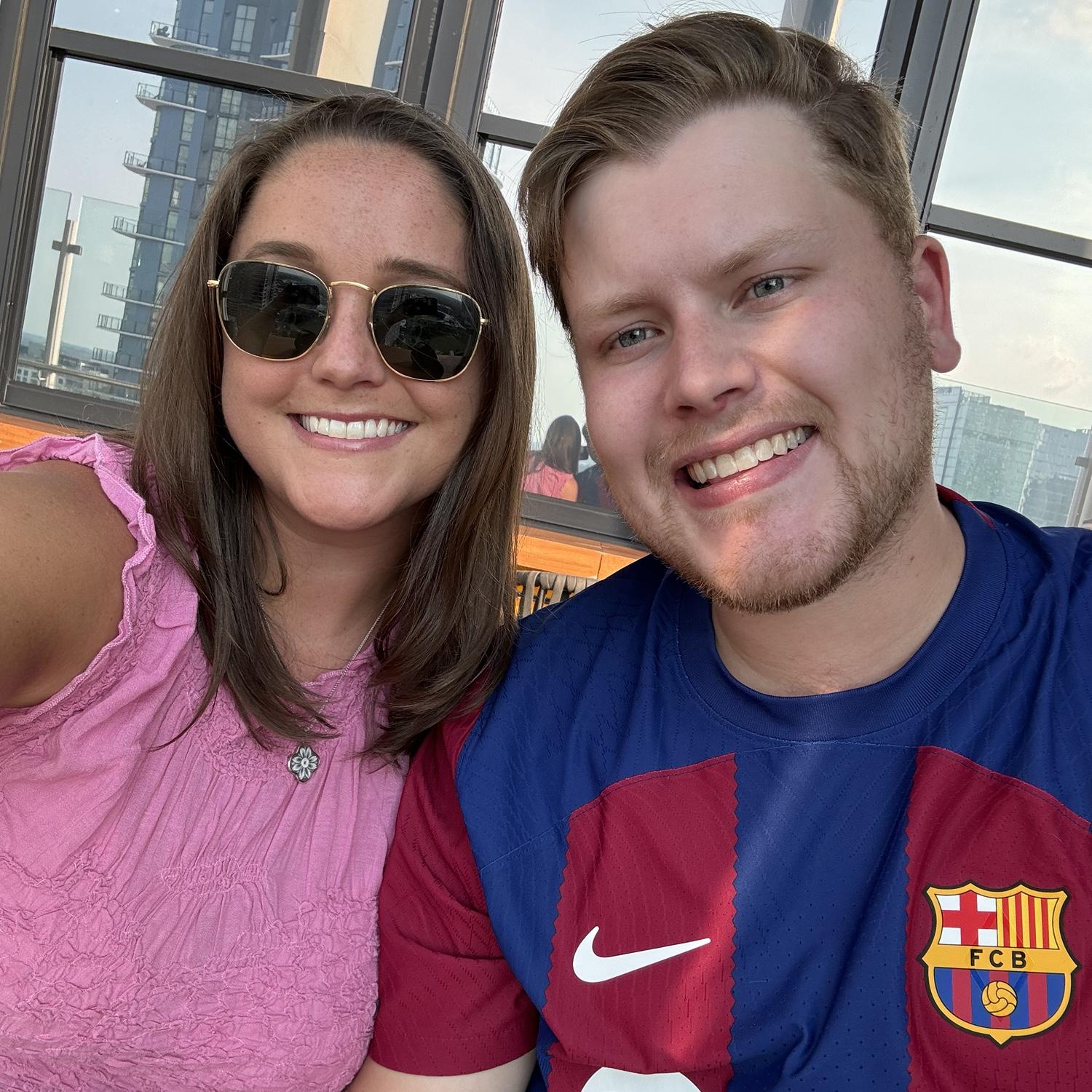 July 2024- fun at a rooftop bar in Charlotte