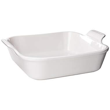 Le Creuset PG0800-2316 Heritage Stoneware Square Dish, 3-Quart, White