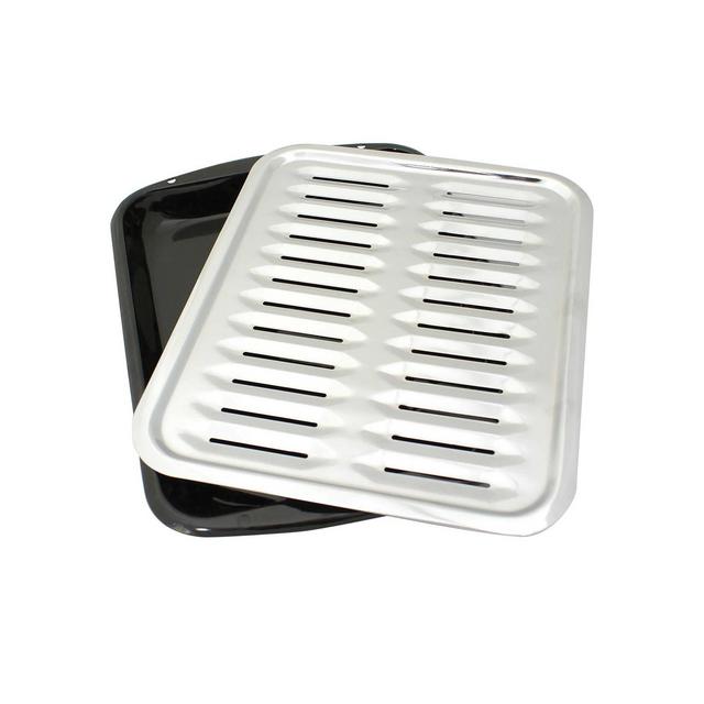 Porcelain Broiler Pan with Chrome Grill