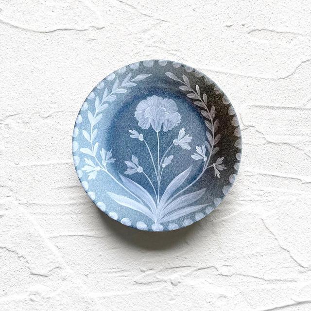 Bleu Orage Bloom Bread Plate