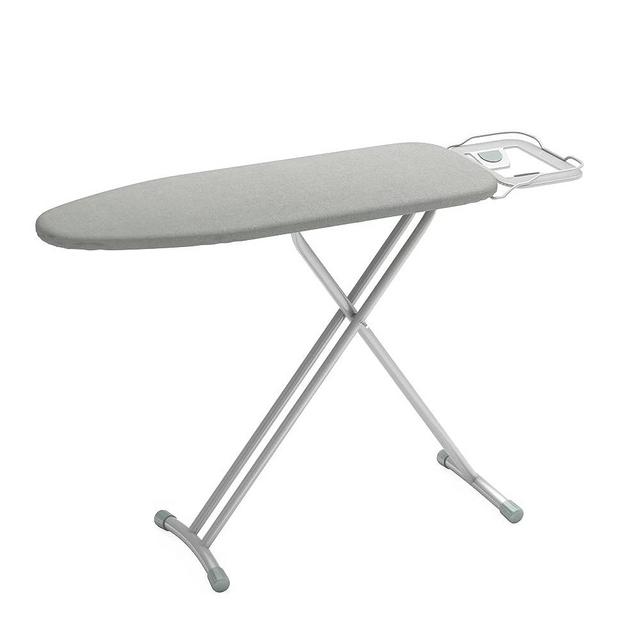PETIARKIT Ironing Board，12’’*36’’ Heat Resistant Cover Iron Board with Steam Iron Rest, Foldable Ironing Stand for Easy Storage, Space Saving Iron Board with Heavy Duty Sturdy 3 Legs, Grey