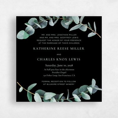 Black Wedding Invitation - Galata Square