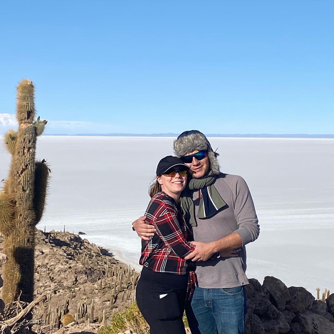 On Isla Incahuasi in the middle of the salt flats I. Bolivia! It felt so unreal to be surrounded by miles of salt.