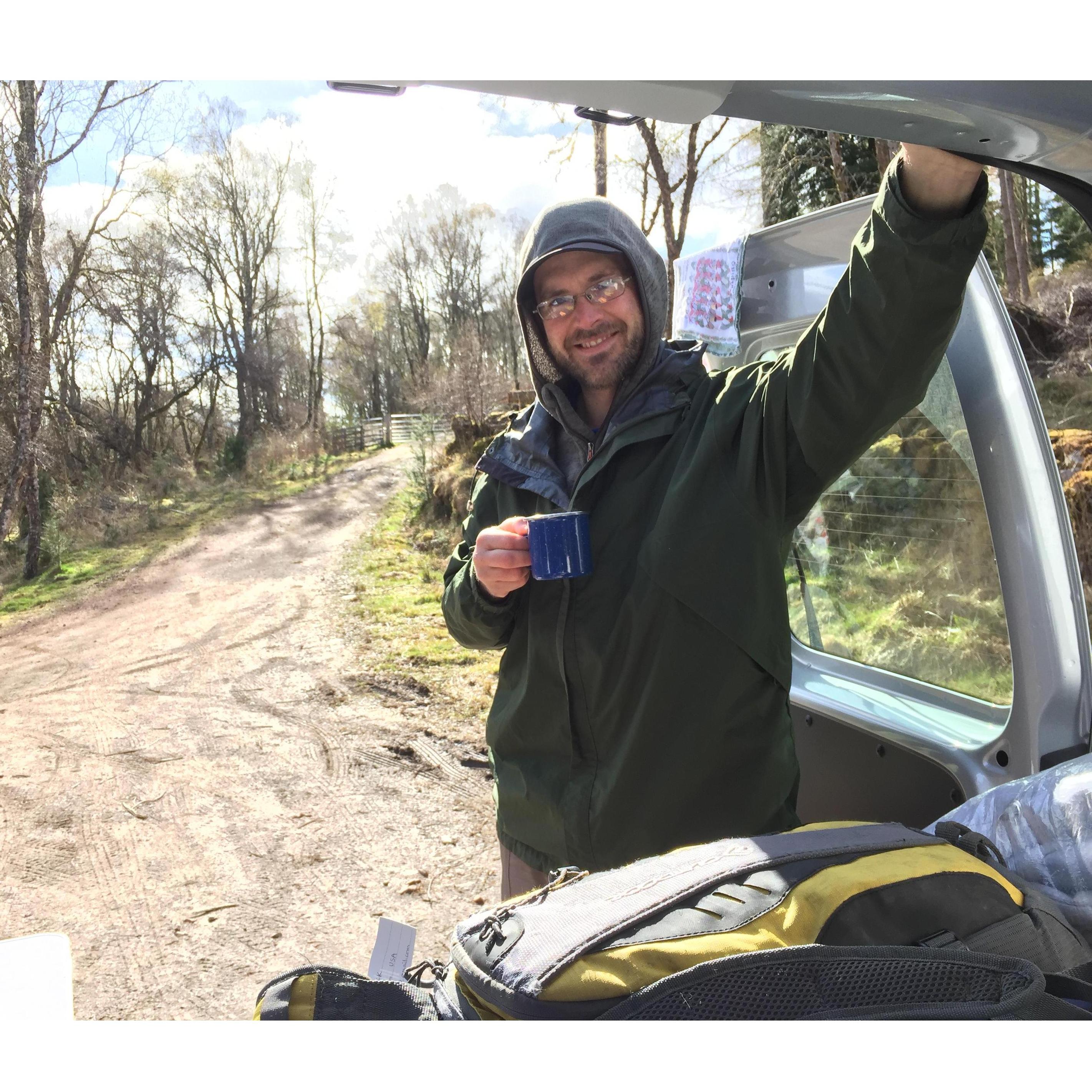 Camping overlooking Loch Ness, Scotland. April 2017