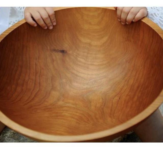 Large Wooden Salad Bowl FREE Salad Servers 15" (Serves 8) Free Shipping