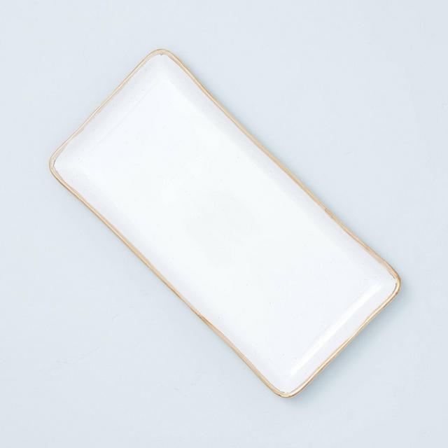 7" x 14" Glazed Stoneware Serving Platter Sour Cream - Hearth & Hand™ with Magnolia