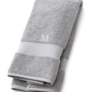 Personalized Organic Turkish Cotton Grey Hand Towel