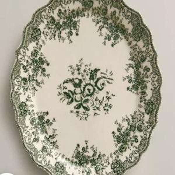 FLORAL EARTHENWARE SERVING DISH