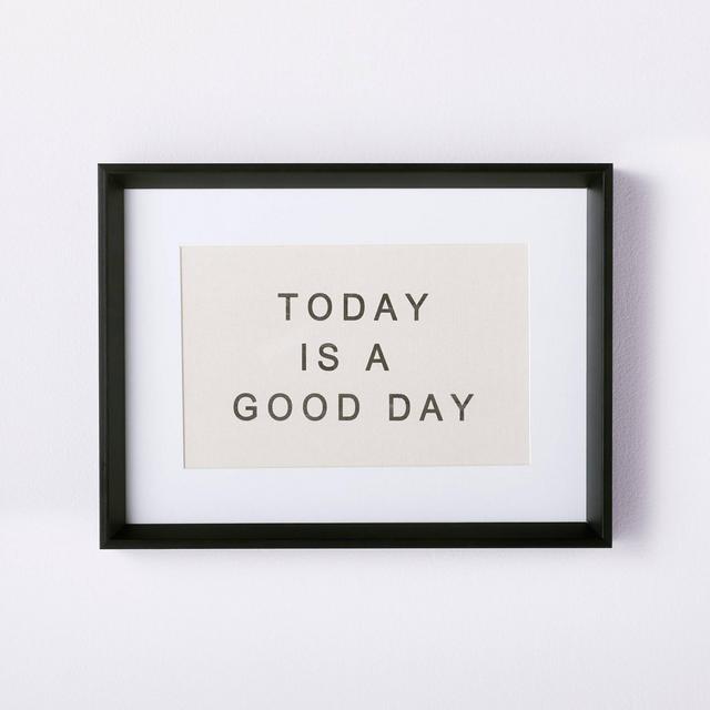 12" x 16" Today is a Good Day Framed Wall Canvas Brown - Threshold™ designed with Studio McGee