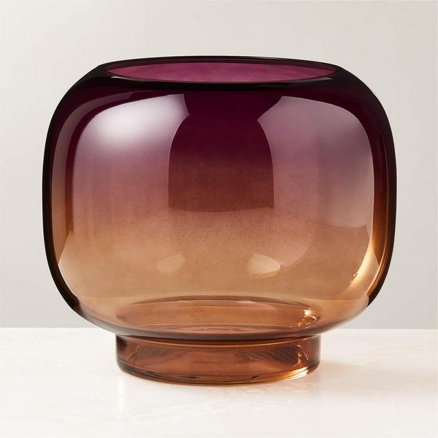 Coco Two-Toned Glass Hurricane Candle Holder Large by Azeeza