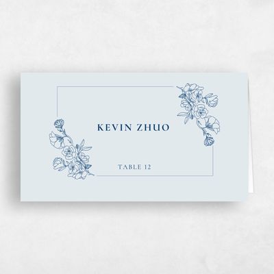 Ice, Blue Wedding Place Card - Abelli